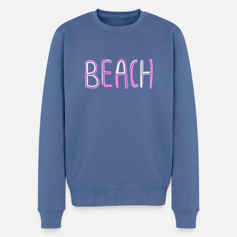 Plage 14 - Pull Premium bio Homme - bleu pigeon