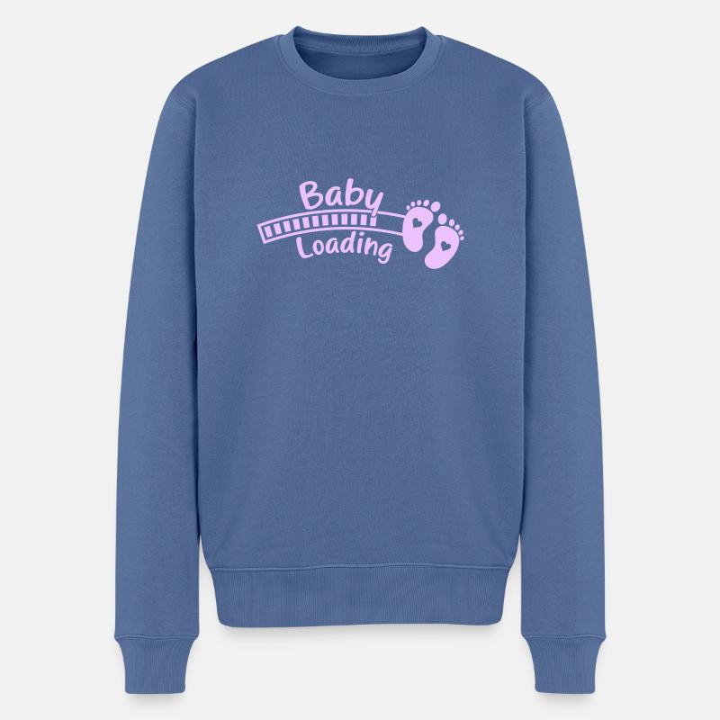 baby babyfüße loading - Männer Premium Bio Pullover - Taubenblau