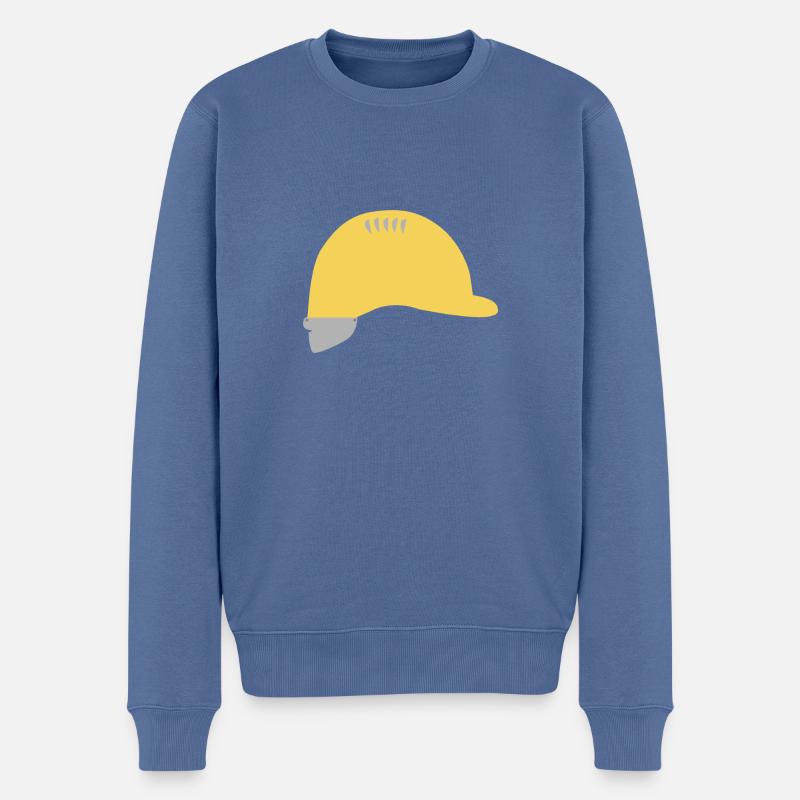 Bauarbeiterhelm - Männer Premium Bio Pullover - Taubenblau