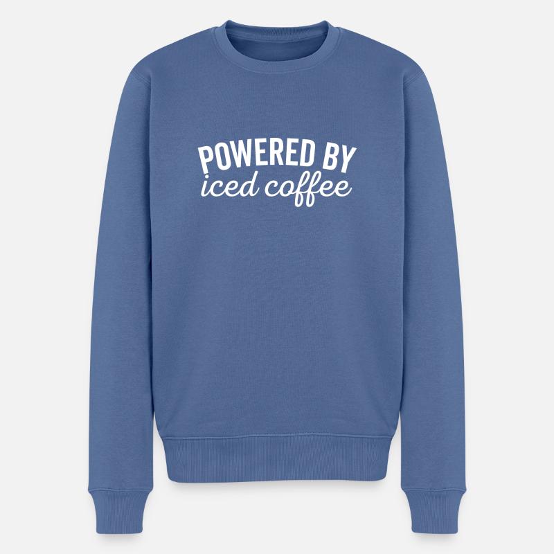 Propulsé par le café glacé - Pull Premium bio Homme - bleu pigeon
