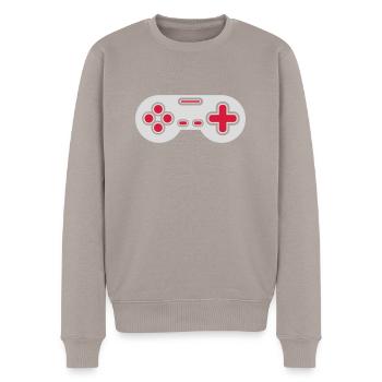 Conception Retro Gamer Controller - Pull Premium bio Homme - taupe - Devant - Nico (187cm)
