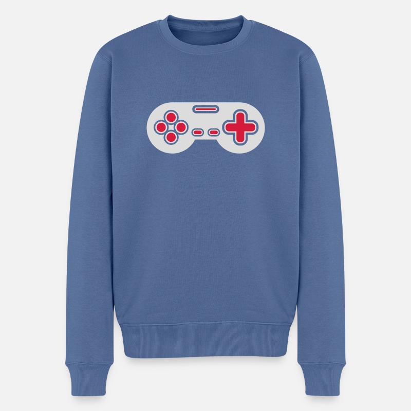 Design Retro Gamer Controller - Men's Premium Organic Jumper - stone blue