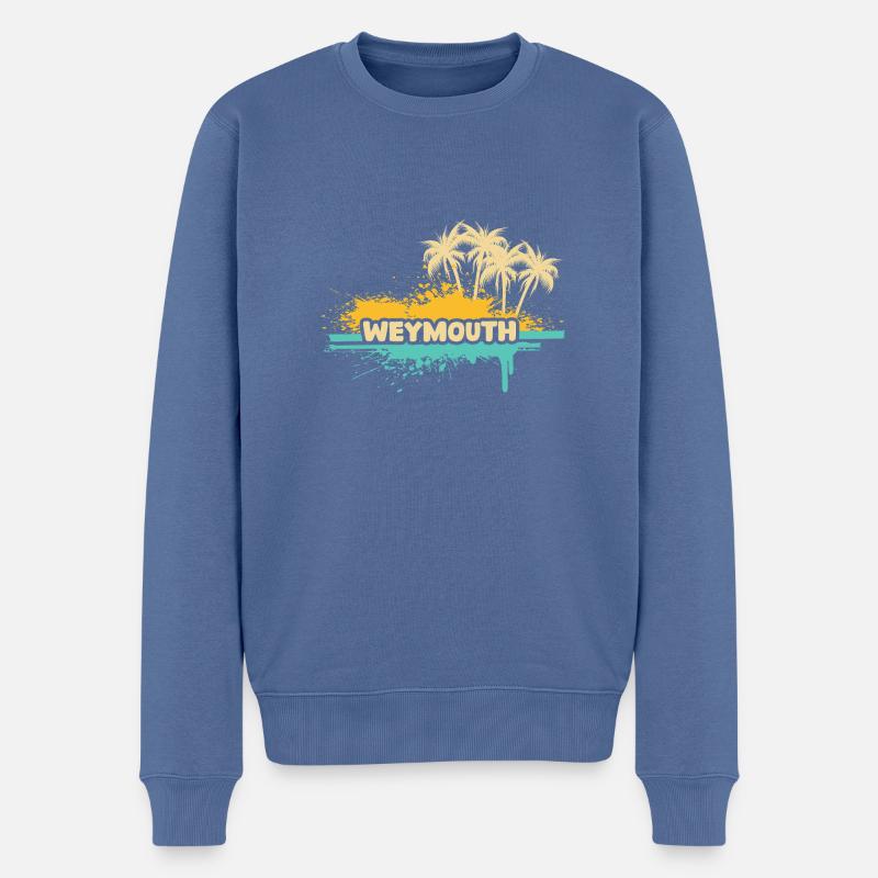 Weymouth - Männer Premium Bio Pullover - Taubenblau