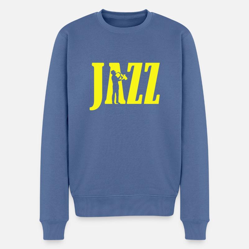 jazz_2 - Männer Premium Bio Pullover - Taubenblau