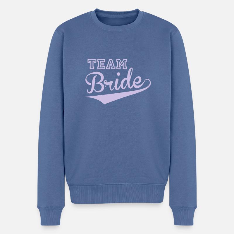 Team Bride 02 - Pull Premium bio Homme - bleu pigeon