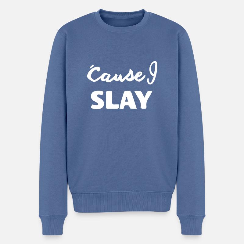 Slay - Männer Premium Bio Pullover - Taubenblau