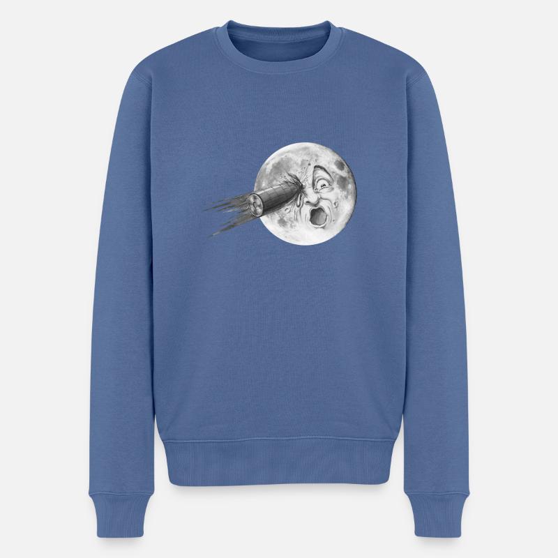 Die Reise zum Mond Rakete * Le voyage dans la lune - Männer Premium Bio Pullover - Taubenblau