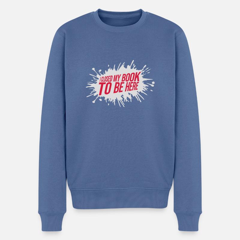 J’ai fermé mon livre - Pull Premium bio Homme - bleu pigeon