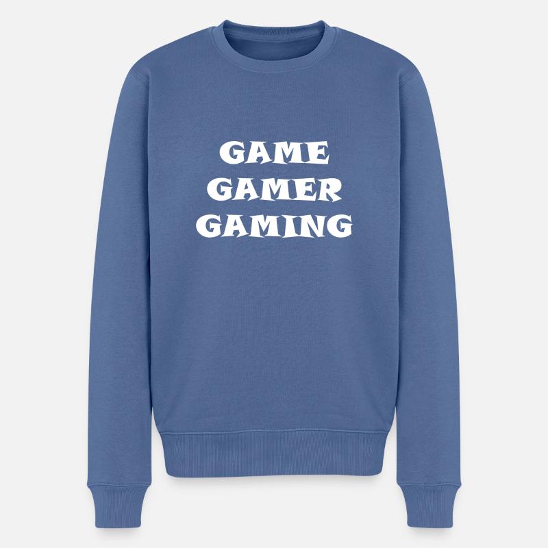 Game Gaming PC - Männer Premium Bio Pullover - Taubenblau