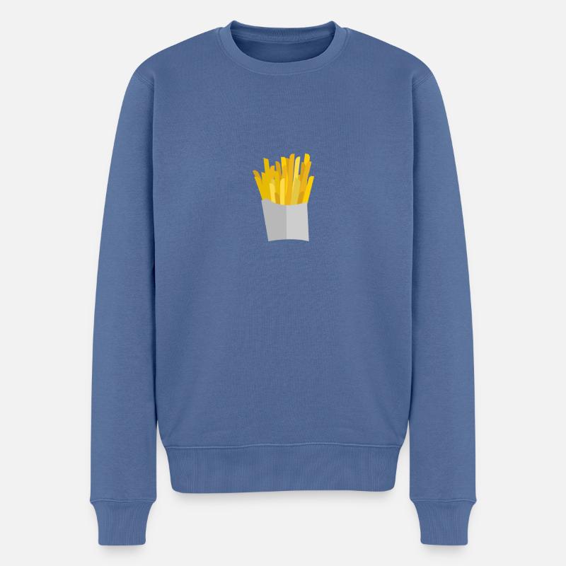 Pommes - Männer Premium Bio Pullover - Taubenblau