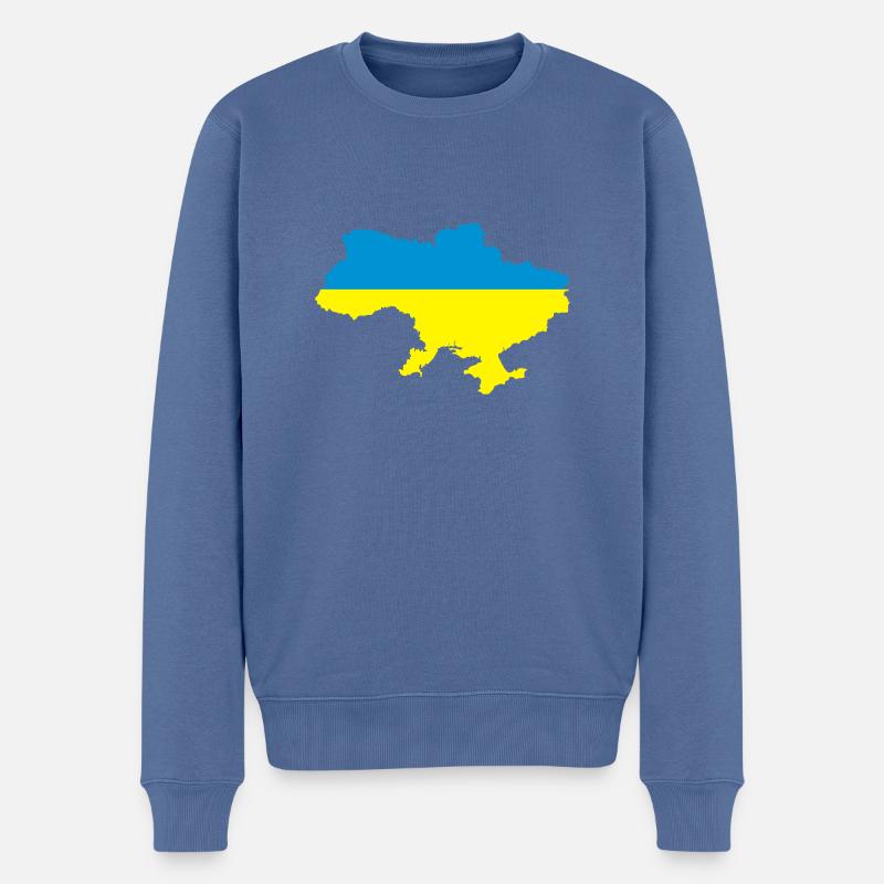 Ukraine - Pull Premium bio Homme - bleu pigeon