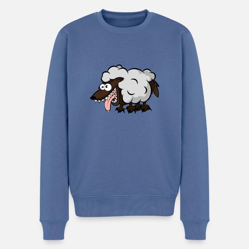 Notgeiler Wolf im Schafspelz - Männer Premium Bio Pullover - Taubenblau