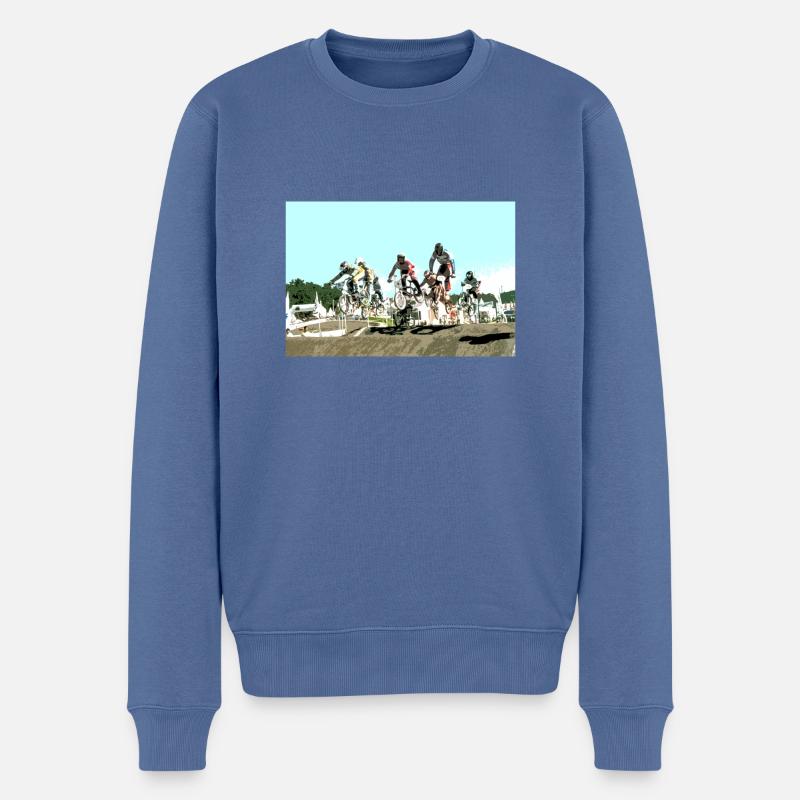 BMX - Männer Premium Bio Pullover - Taubenblau