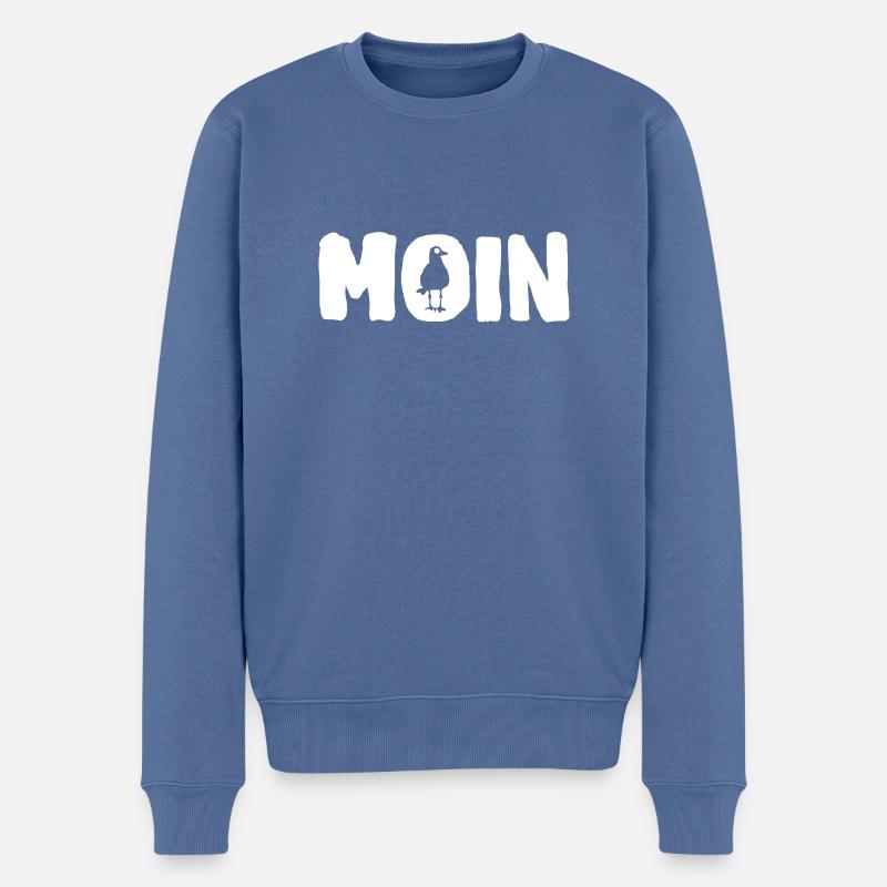 Moin Ostsee Nordsee - Sturmflut Kollektion - Männer Premium Bio Pullover - Taubenblau
