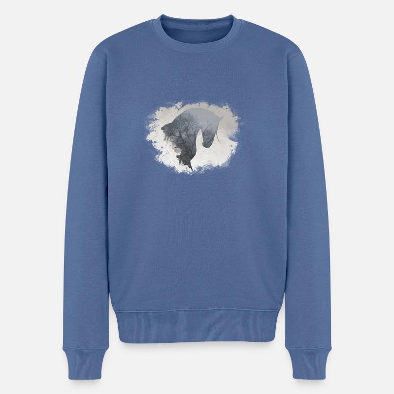 Equineart - Männer Premium Bio Pullover - Taubenblau