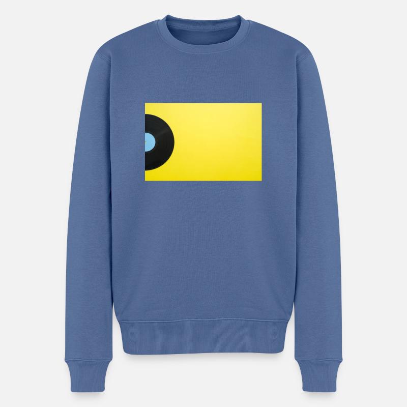 Vinyl - Männer Premium Bio Pullover - Taubenblau