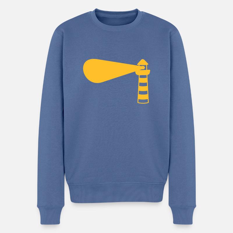 Light Tower Design - Pull Premium bio Homme - bleu pigeon