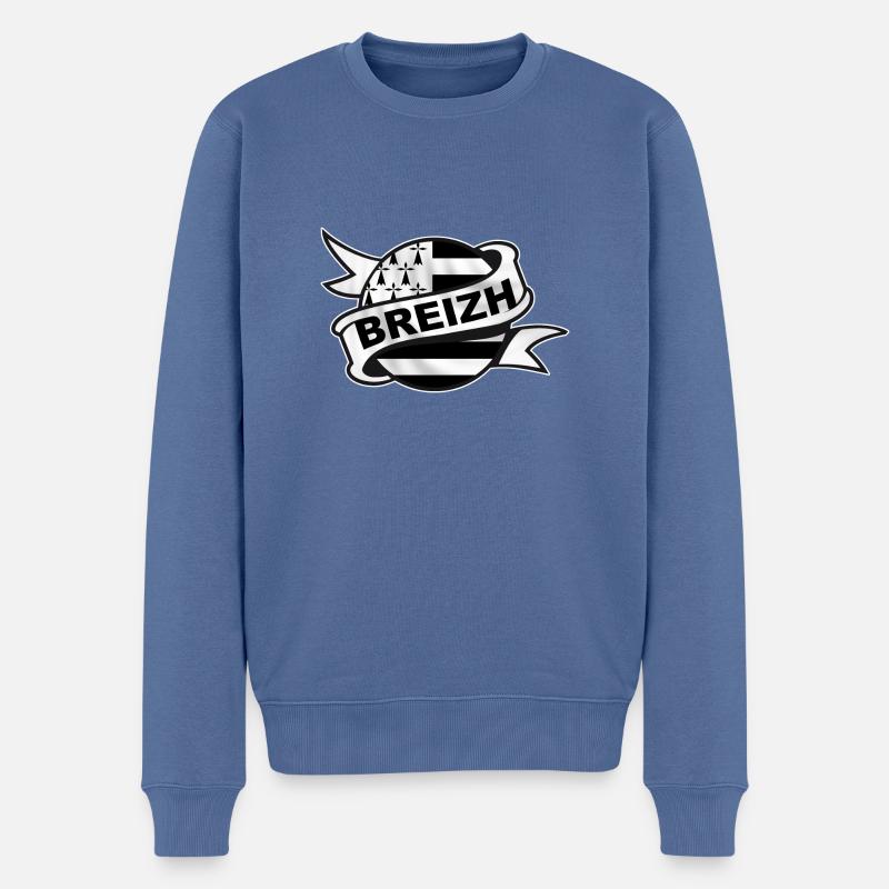 Breizh Bretagne 04 - Pull Premium bio Homme - bleu pigeon