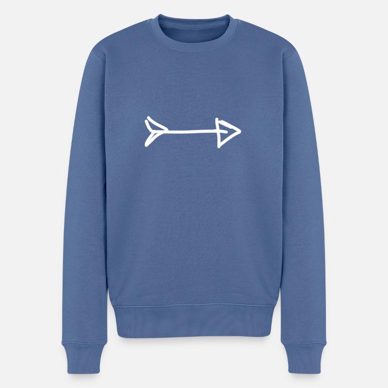 Pfeil - Männer Premium Bio Pullover - Taubenblau