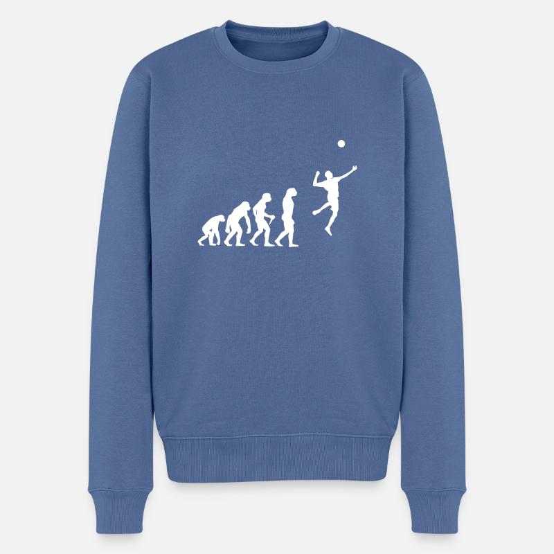 Faustball Spielen Evolution Faustball Entwicklung - Männer Premium Bio Pullover - Taubenblau