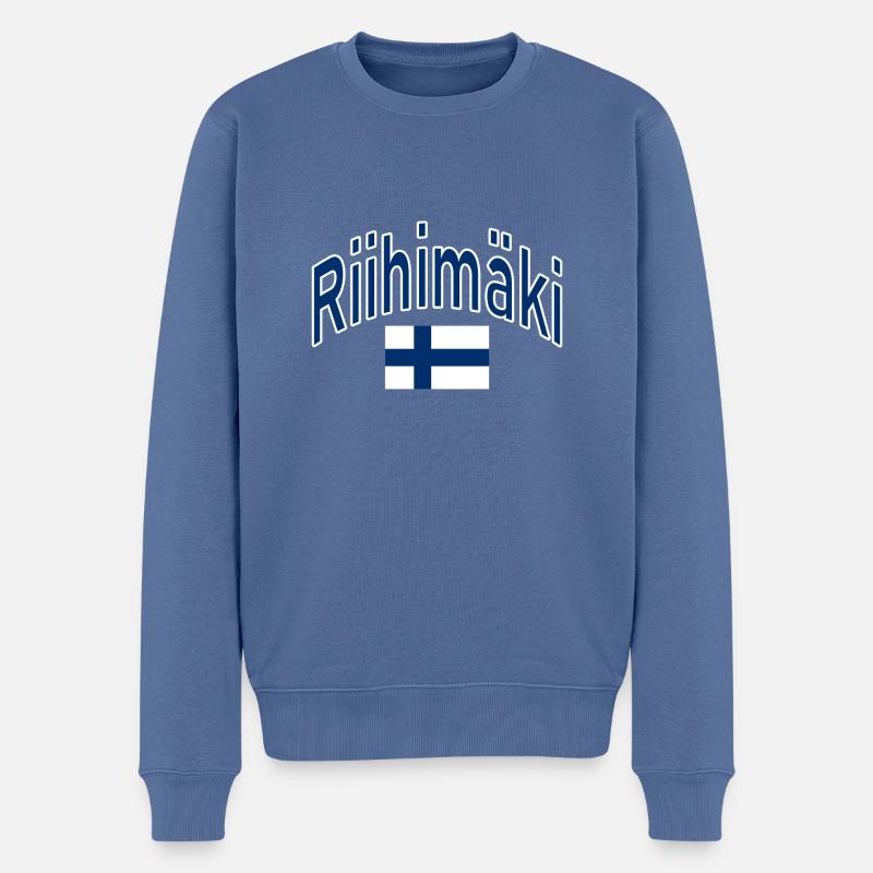 Riihimäki finnland flagge - Männer Premium Bio Pullover - Taubenblau