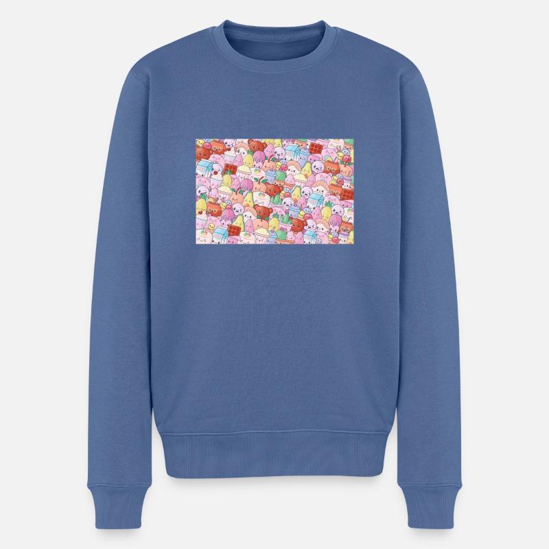 süßes Muster - Männer Premium Bio Pullover - Taubenblau