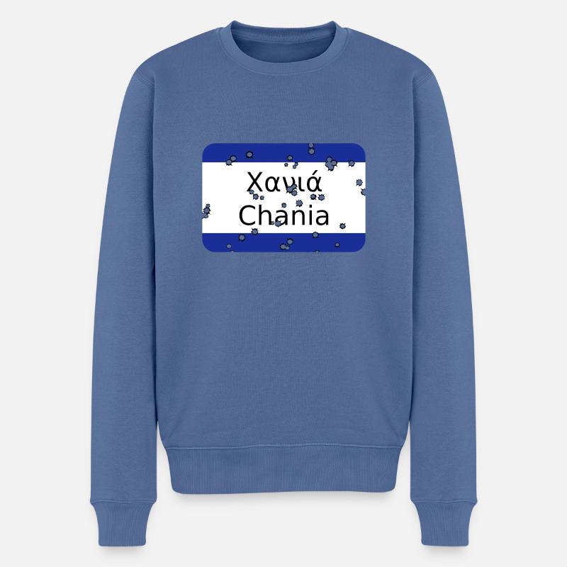 mg chania - Männer Premium Bio Pullover - Taubenblau