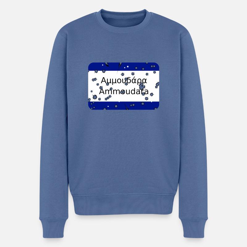 mg kriti ortsschild ammoudara - Männer Premium Bio Pullover - Taubenblau