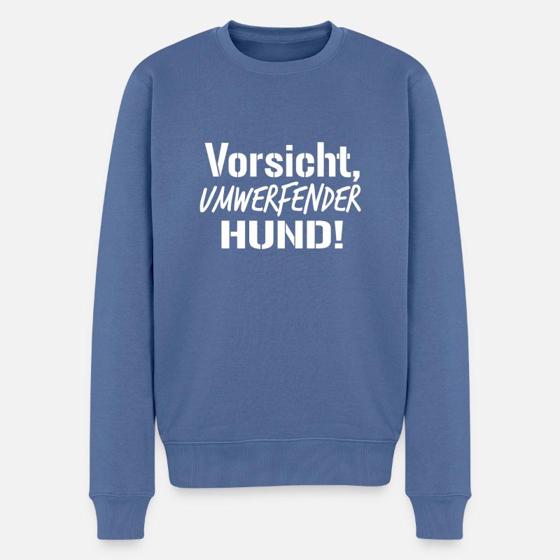 Hunde Spruch Geschenkidee - Männer Premium Bio Pullover - Taubenblau