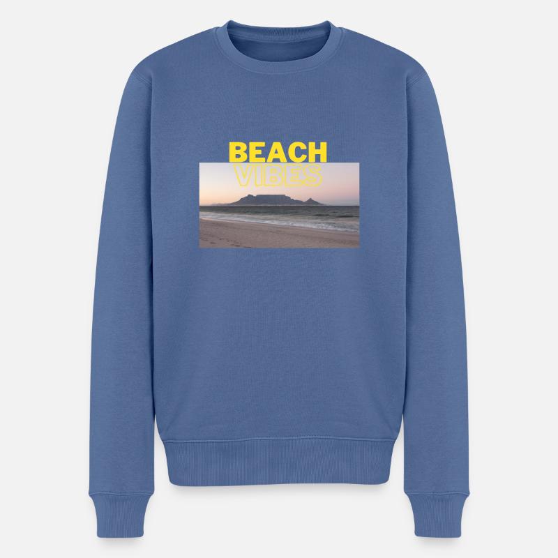 Beach 18 - Männer Premium Bio Pullover - Taubenblau