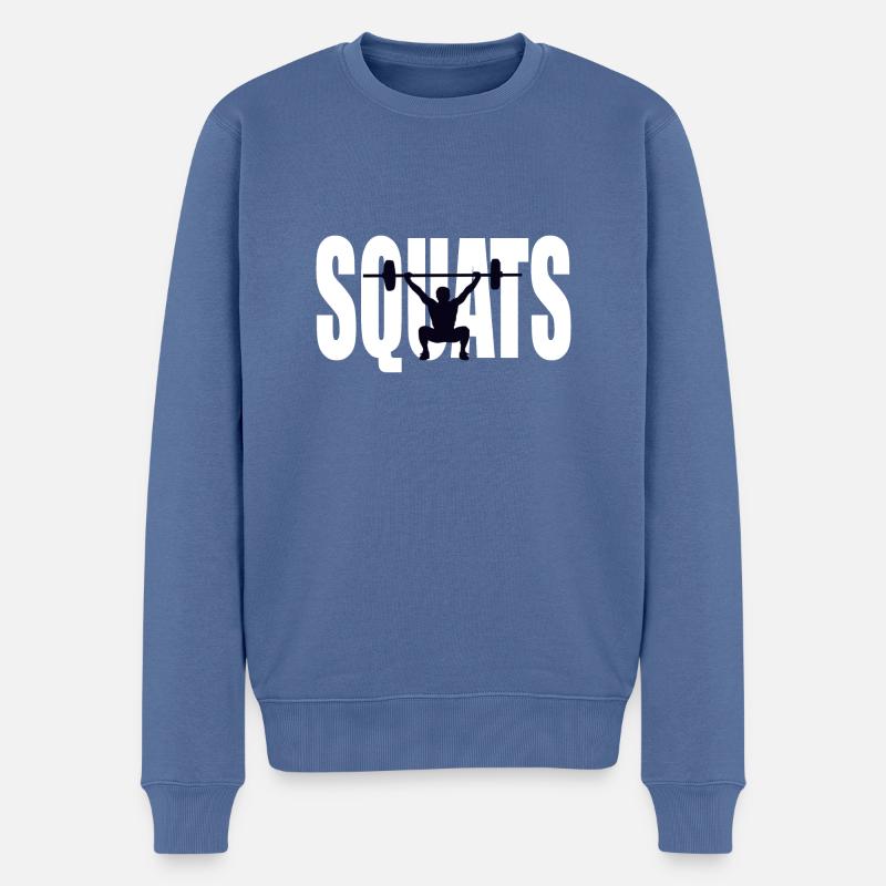 logo de squats gym - Pull Premium bio Homme - bleu pigeon