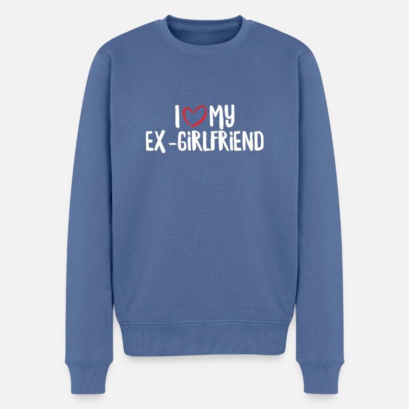 Ich liebe meine Ex-Freundin - Männer Premium Bio Pullover - Taubenblau