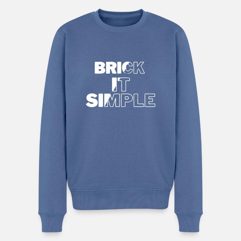 Briquer c’est simple - Pull Premium bio Homme - bleu pigeon