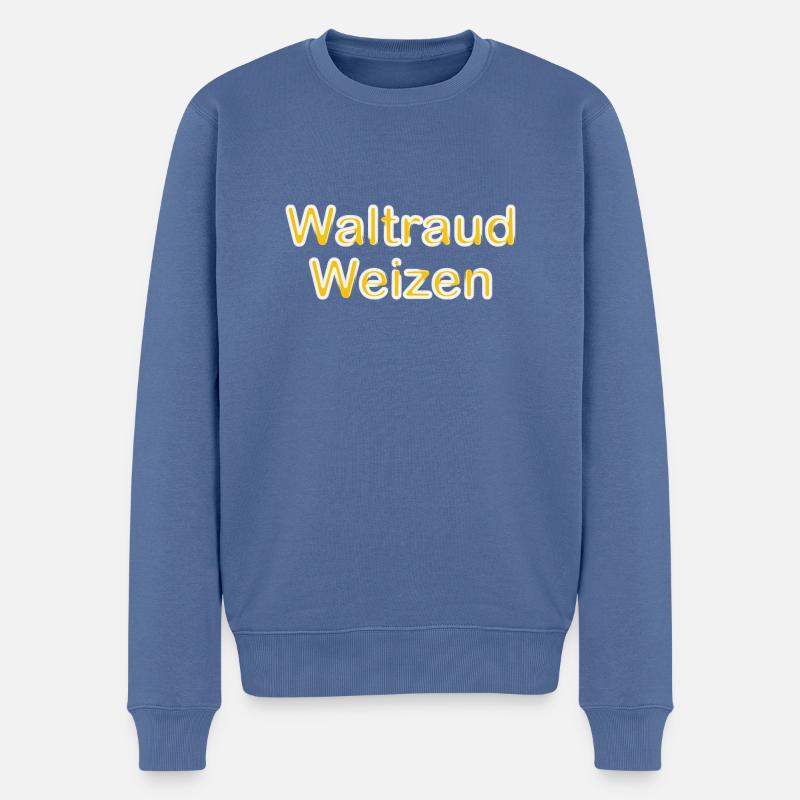 Waltraud Weizen - Männer Premium Bio Pullover - Taubenblau
