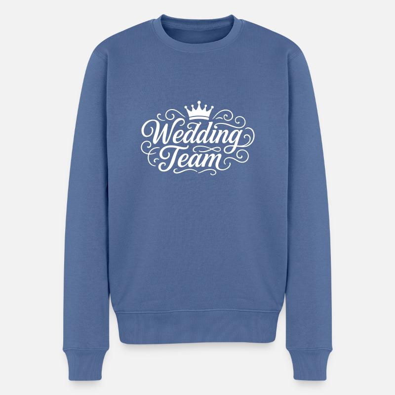 Wedding Team Hochzeit - Männer Premium Bio Pullover - Taubenblau