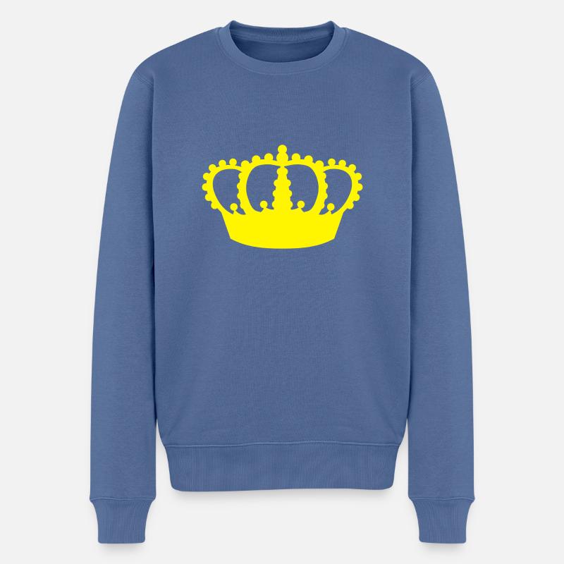 Krone - Männer Premium Bio Pullover - Taubenblau