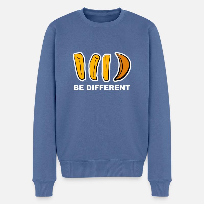 Anders, Different, Aussenseiter, Pommes, Geschenk, - Männer Premium Bio Pullover - Taubenblau