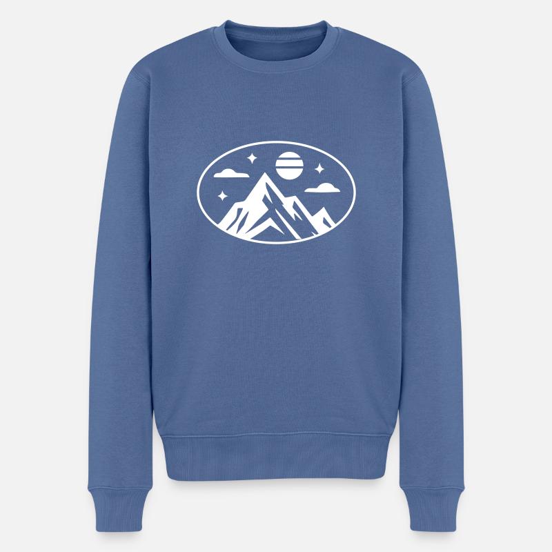 Berge Symbol - Männer Premium Bio Pullover - Taubenblau