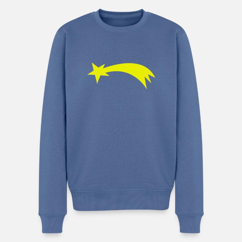 Stern - Männer Premium Bio Pullover - Taubenblau