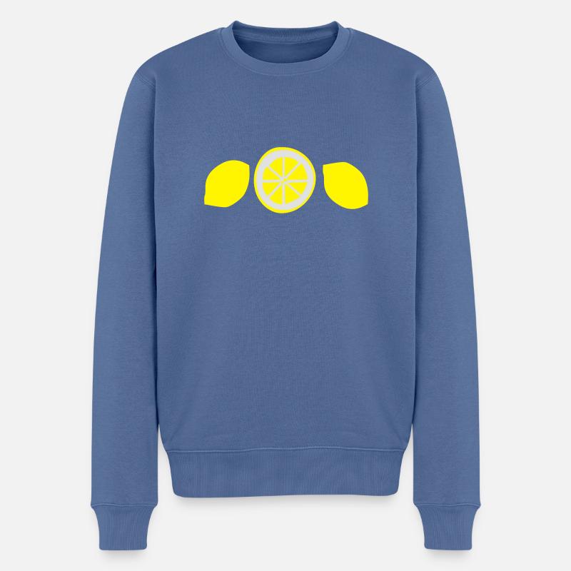 Lemon Obst Vektor - Männer Premium Bio Pullover - Taubenblau