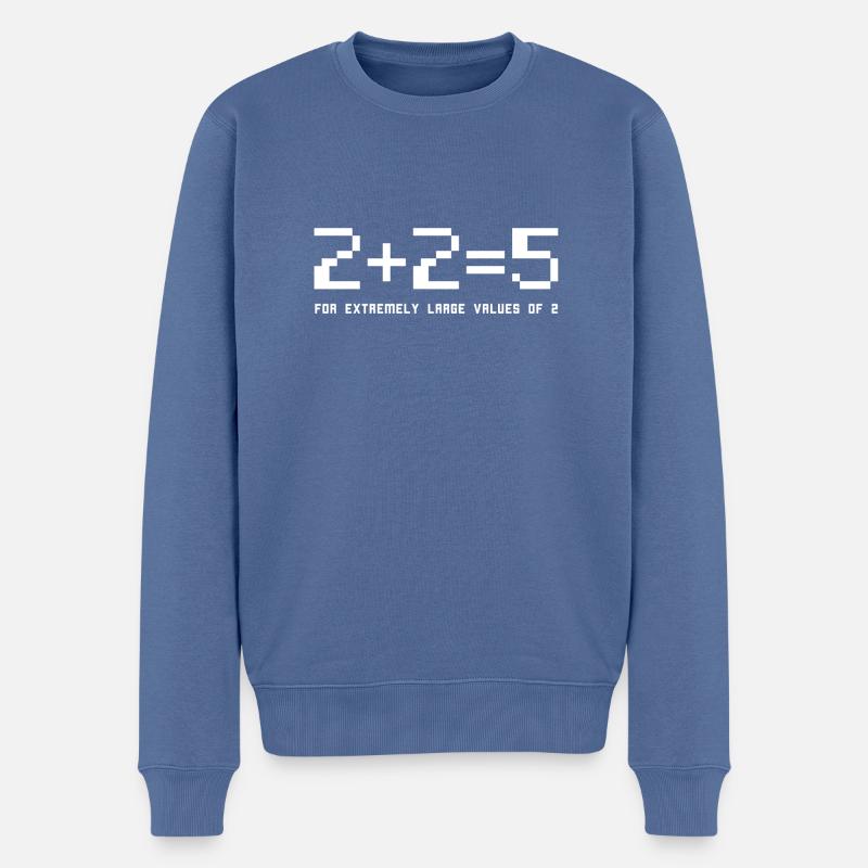 2+2 nerd streber geek t shirt lustig mathe - Männer Premium Bio Pullover - Taubenblau