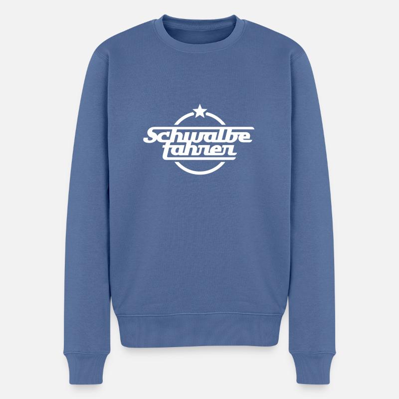 Schwalbefahrer - Männer Premium Bio Pullover - Taubenblau