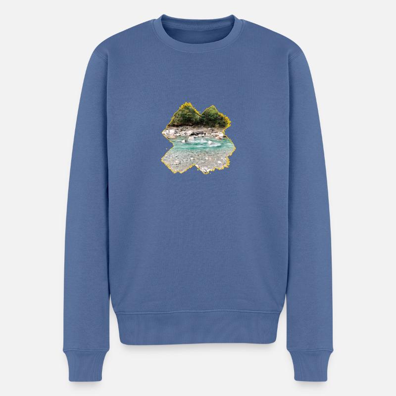 Maggia - Männer Premium Bio Pullover - Taubenblau