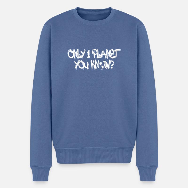 Klimawandel / Klimaschutz - Männer Premium Bio Pullover - Taubenblau