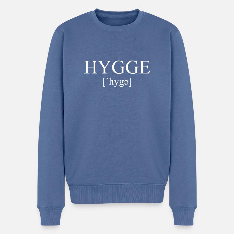 Hygge - Tradition danoise - Attitude à l’égard de la vie - Nice - Pull Premium bio Homme - bleu pigeon
