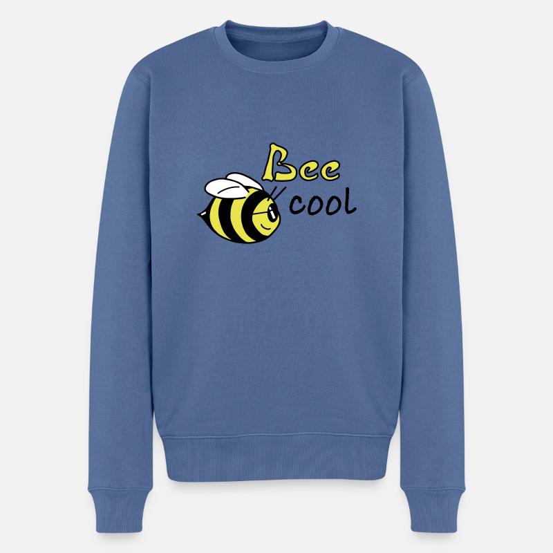 bee cool - Männer Premium Bio Pullover - Taubenblau