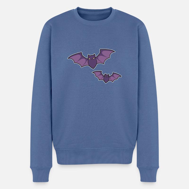 Fledermäuse - Männer Premium Bio Pullover - Taubenblau