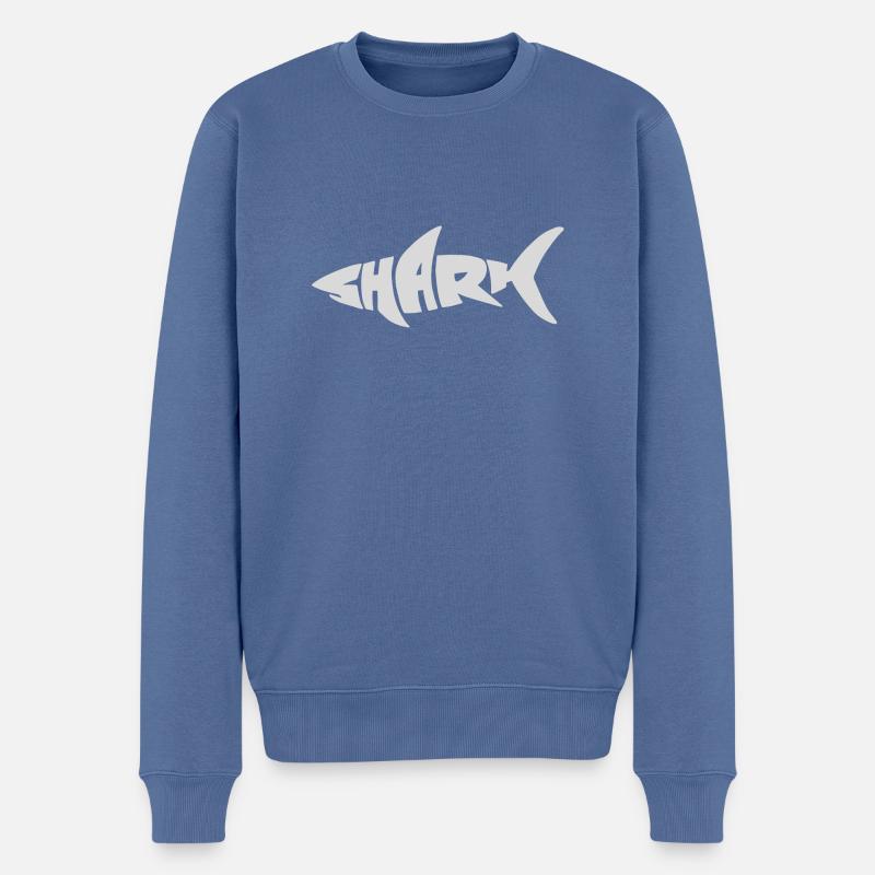Shark - Männer Premium Bio Pullover - Taubenblau