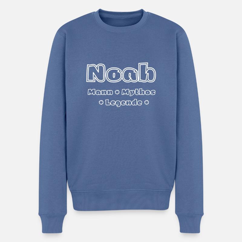 Noah - Mann, Mythos, Legende - Männer Premium Bio Pullover - Taubenblau