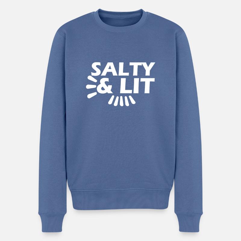 Sel et Lumière - Pull Premium bio Homme - bleu pigeon